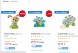 Bon plan jouets pour petits  chez Auchan , avec du crédit fidélité sur Fisher Price  ..