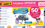 Bon plan jouets – jeux TOY R US  : 20€ en carte cadeau pour 100 d&rsquo;achats les 16 17 novembre