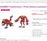 jouet pas cher : 5 euros le transformers laserback dragon qui se vend 2 à 4 fois plus cher ailleurs