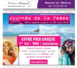 Locations Madame Vacances à 99 euros pour la journée de la femme