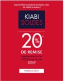 20 pourcent de réduction en plus sur les soldes kiabi le 23 juillet