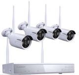 Pas cher à   97 € le kit de surveillance avec centrale et  4 caméras sans fil 960P