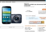 Smartphone Samsung Kzoom qui revient à 341 euros ( 391 – 150 euros de carte cadeau)
