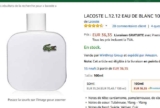 Bon plan parfum hommes : LACOSTE L12.12 100ml à 36€ port inclus