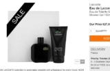 Super affaire: Coffret parfum Lacoste L12.12 noir 100ml à 27€ !