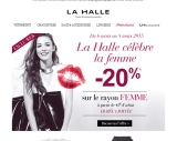 la halle : 20 pourcent de réduction jusqu’au 8 mars