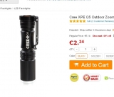 Lampe de poche pas chères à 2.24 euros port inclus