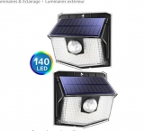 Pas cher à 11.99€ le lot de deux lampes solaires puissantes de 140 leds