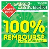Leader Price : 34 produits 100% remboursés du 19 septembre au 1er octobre