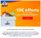 Club Leader price : une carte cdiscount, leader , casino  de 10€ offerte pour 30€ d’achats