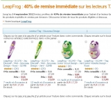 Jeux éducatifs: 40% de remise sur les lecteurs TAG de leapfrog (17 euros au lieu de 30)