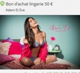 Bon plan lingerie avec des bons d’achats de 50 euros vendus 15.2 euros