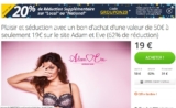 Super affaire : 15.2 euros le bon d&rsquo;achats de 50 euros pour lingerie et autres