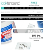 15 pourcent de remise sur le site lookfantastic (parfums , beauté ) jusqu&rsquo;au 12 aout