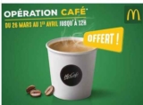 Gratuit : un café offert chez mc donalds du 26 mars au 1er avril