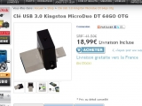 Clé usb 3 64 go de marque pas chère : moins de 19 euros