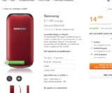 14.9 euros le mobile samsung e1190 en reconditionné avec 5 euros de communications en prépayée
