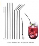 Moins de 5€ le lot de 9 pailles à Mojitos en métal + accessoires