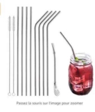 Moins de 5€ le lot de 9 pailles à Mojitos en métal + accessoires