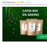 Cafés bio en grains pas chers avec 17.5€ de remise pour 25 d&rsquo;achat chez MonExpresso