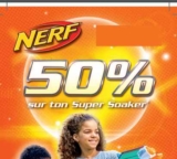 Bon plan jouets  NERF Super Soaker :  50 pourcent de remboursés