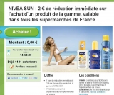 2 euros de remise sur l’achat de produits solaires Nivea Sun