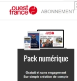 Gratuit pendant 3 mois , OUEST FRANCE en édition numérique