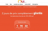 Promo Oui.Sncf ! billets entre 19 et 39€ pour voyager en France et Europe