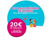 OuiGo :  offre Saint Valentin : code de réduction de 20€ pour un trajet à deux !