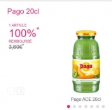 Gratuit  : une boisson Pago 100% remboursée