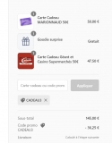 Cartes Cadeaux Casino ,  Marionnaud , Cdiscount avec 25% de réduction !!