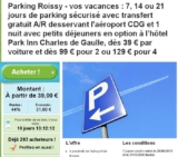 Parking pour l&rsquo;aéroport de Roissy : 39 euros la semaine