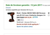 Mega affaire: Perceuse 18V black et decker , 2 batteries pour 35€