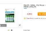 Piles pas chères : 0.99 euros les 4 philips AA port inclus
