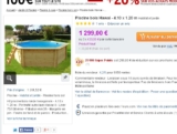 Bon plan piscine hors sol 4,1 x 1.2 qui revient à moins de 1000 euros … toujours valable .. jusqu&rsquo;au 5 avril