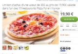 Réduction Pizza Pai : 19.9  euros le bon d&rsquo;achat de 30 euros