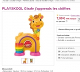 Jouet d’éveil Playskool Girafe j’apprend les chiffres à 7.9euros contre le double voire bien plus ailleurs