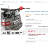 Bon plan porte vélos de coffre à 59.99 euros mais entierement remboursé en bons d&rsquo;achats .. toujours dispo