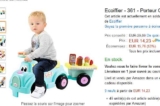 Jouet : 14€ le porteur avec remorque pour les petits enfants