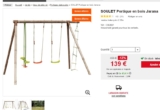 Bon prix portique bois 4 agrès à 139 euros livraison incluse