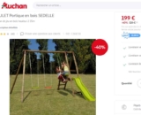 180€ le portique en bois soulet avec 3 agres + toboggan