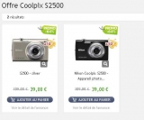 Appareil Photo Nikon Coolpix S2500 à moins de 46 euros port inclu