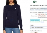 Pull Lacoste femmes à 38€ !!