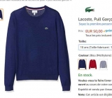 Bon prix PULL LACOSTE Garçons à 50€