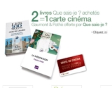 Une carte donnant deux places de ciné pour le prix d&rsquo;une durant un an pour l&rsquo;achat de deux livres