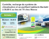 40 euros la recharge climatisation auto chez Massa .. toujours dispo