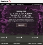 Reebok : 25 pourcent de réduction sur les articles en promo le 20 octobre