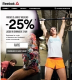Réduction Reebok : 25 pourcent jusqu’au 3 mai .. valable sur les articles en promo