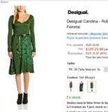 Robe desigual Carolina pas chere à 21.5 euros