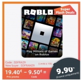 Bon plan carte cadeau Roblox de 20€ vendu 9.5€ ( 55% de réduction )